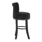 Black Velvet Bar Chair with Dramatic Finish