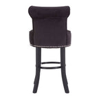 Black Velvet Bar Chair with Dramatic Finish