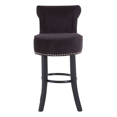Black Velvet Bar Chair with Dramatic Finish