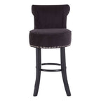 Black Velvet Bar Chair with Dramatic Finish