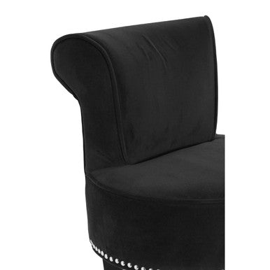 Black Velvet Bar Chair with Dramatic Finish