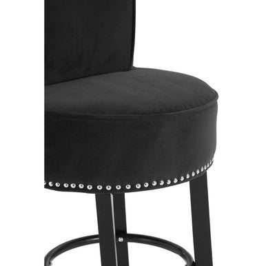 Black Velvet Bar Chair with Dramatic Finish