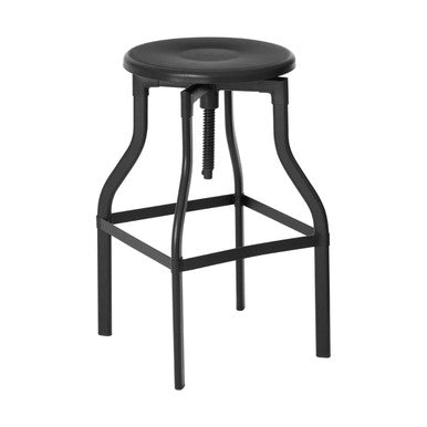 Black Metal Adjustable Bar Stool