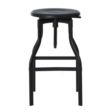 Black Metal Adjustable Bar Stool