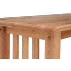 Natural Rubberwood Rectangular Console Table with Lower Storage Shelf and Lattice Panel Sides