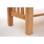 Natural Rubberwood Rectangular Console Table with Lower Storage Shelf and Lattice Panel Sides