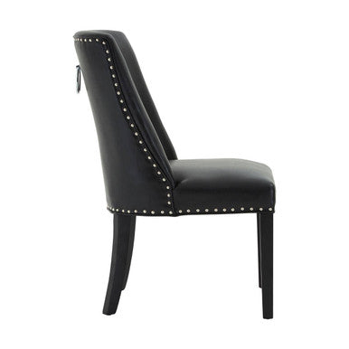 Black Leather Effect Dining Chair