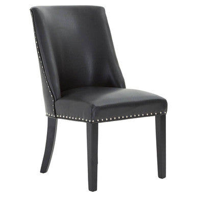 Black Leather Effect Dining Chair