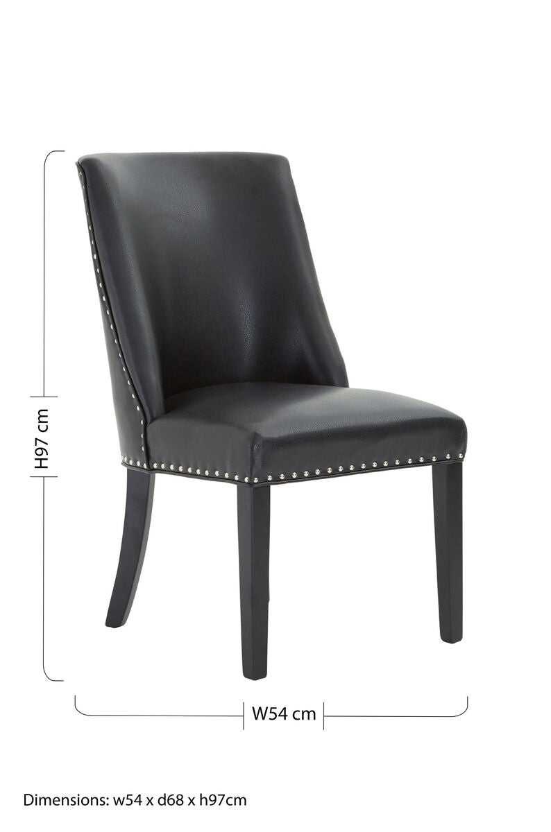 Black Leather Effect Dining Chair