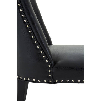 Black Leather Effect Dining Chair