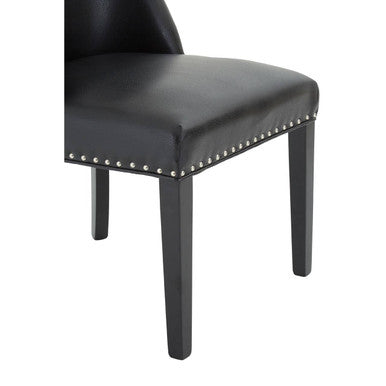 Black Leather Effect Dining Chair