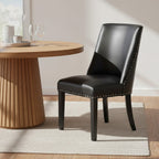 Black Leather Effect Dining Chair