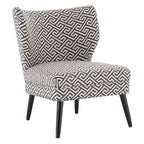 Greek Key Design Accent Chair with Wingback Design