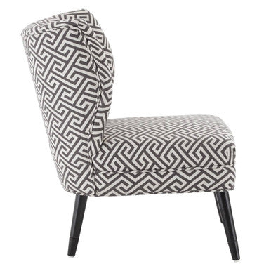 Greek Key Design Accent Chair with Wingback Design