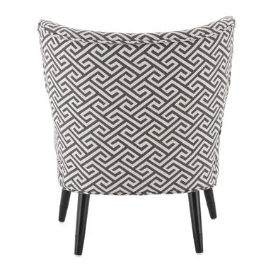 Greek Key Design Accent Chair with Wingback Design