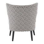 Greek Key Design Accent Chair with Wingback Design
