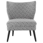 Greek Key Design Accent Chair with Wingback Design