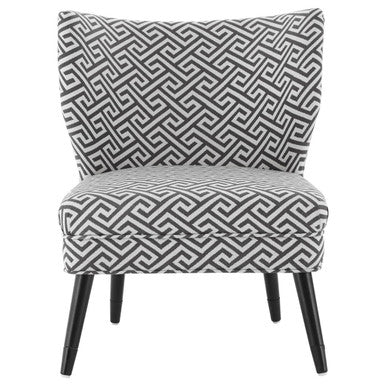 Greek Key Design Accent Chair with Wingback Design