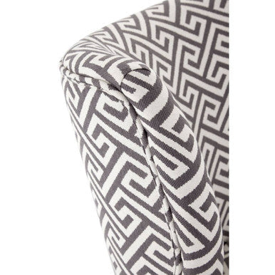 Greek Key Design Accent Chair with Wingback Design