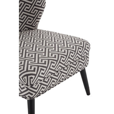 Greek Key Design Accent Chair with Wingback Design