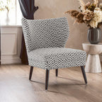 Greek Key Design Accent Chair with Wingback Design
