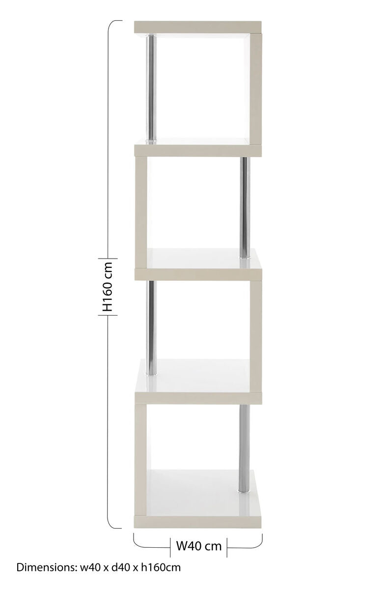 4 Tier White Gloss Shelf Unit