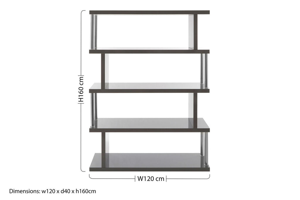 4 Tier Grey Gloss Shelf Unit