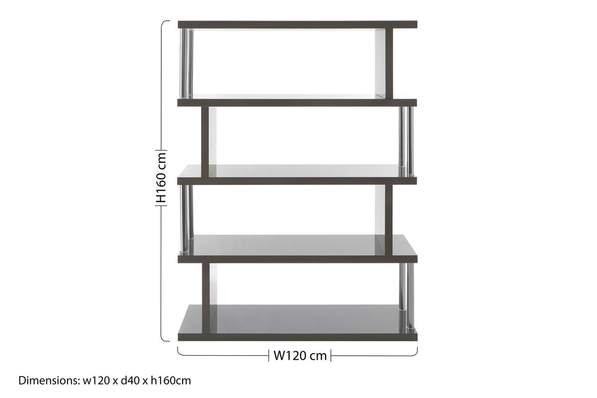 4 Tier Grey Gloss Shelf Unit