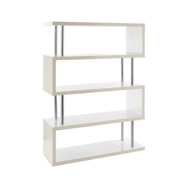 4 Tier White Gloss Wide Shelf Unit