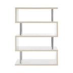 4 Tier White Gloss Wide Shelf Unit