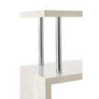 4 Tier White Gloss Wide Shelf Unit