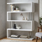 4 Tier White Gloss Wide Shelf Unit