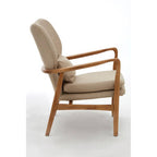 Beige Fabric Chair with Sustainable Birchwood Frame