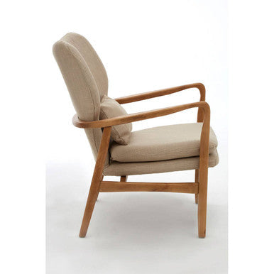 Beige Fabric Chair with Sustainable Birchwood Frame