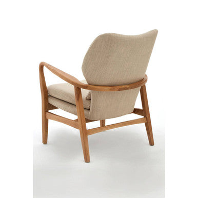 Beige Fabric Chair with Sustainable Birchwood Frame