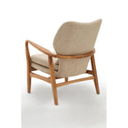 Beige Fabric Chair with Sustainable Birchwood Frame