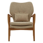 Beige Fabric Chair with Sustainable Birchwood Frame