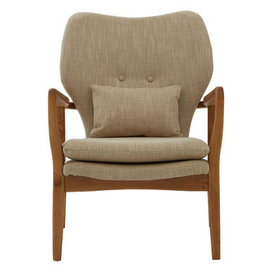 Beige Fabric Chair with Sustainable Birchwood Frame