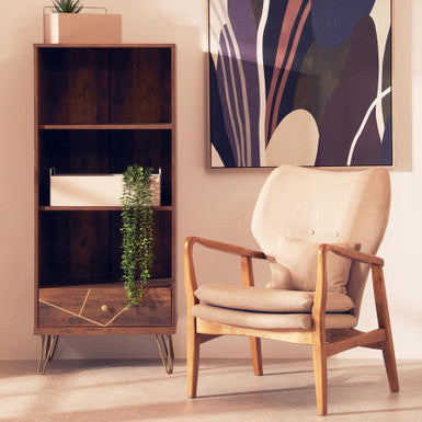 Beige Fabric Chair with Sustainable Birchwood Frame
