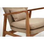 Beige Fabric Chair with Sustainable Birchwood Frame
