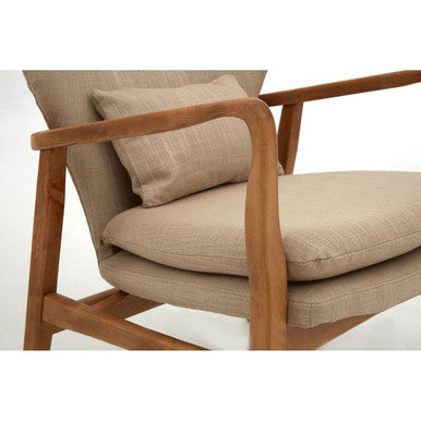 Beige Fabric Chair with Sustainable Birchwood Frame