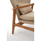 Beige Fabric Chair with Sustainable Birchwood Frame