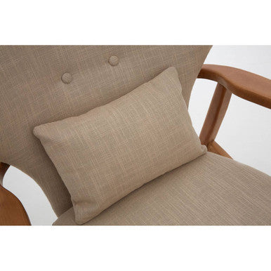 Beige Fabric Chair with Sustainable Birchwood Frame