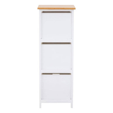 White Wooden 3 Drawer Chest