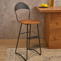 Wood and Metal Bar Chair with Rope Detail