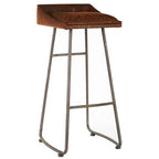 Brown Leather Effect Bar Stool