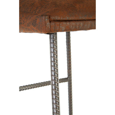 Brown Leather Effect Bar Stool