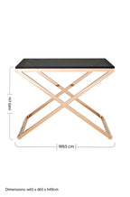 Smoked Glass and Gold Finish Criss Cross Side Table