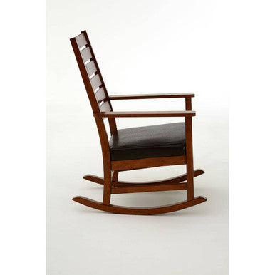 Brown Leather Effect Rocking Chair