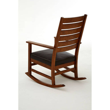 Brown Leather Effect Rocking Chair